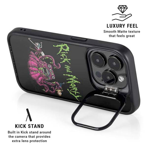 Adult Swim Rick and Morty Tentacle Attack iPhone 15 Pro Kickstand Case